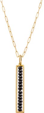 Sethi Couture Leila Black Diamond Linear Bar Pendant