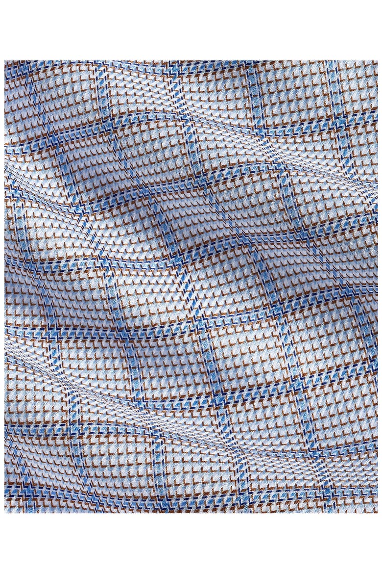 Trim Fit Textured Windowpane Shirt, Alternate, color, CHOCOLATE/ BLUE