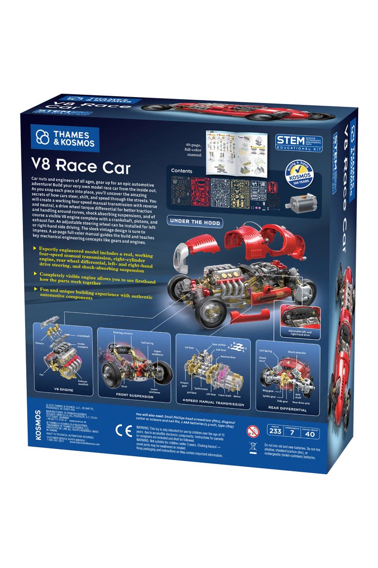 V8 Race Car Motorized Model Car, Alternate, color, ASST