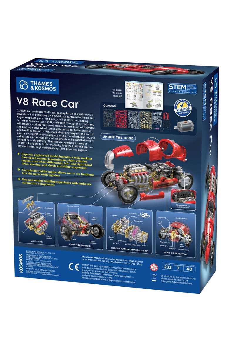 Thames & Kosmos V8 Race Car Motorized Model Car, Alternate, color, 