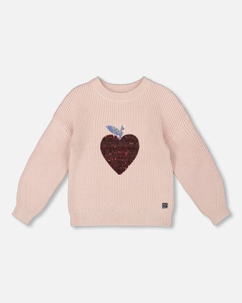 Knit Sweater with Sequin Heart (Little Kid & Big Kid)