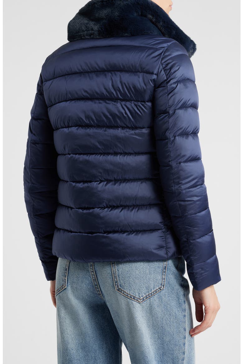 Mei Faux Fur Collar Puffer Jacket, Alternate, color, BLUE BLACK