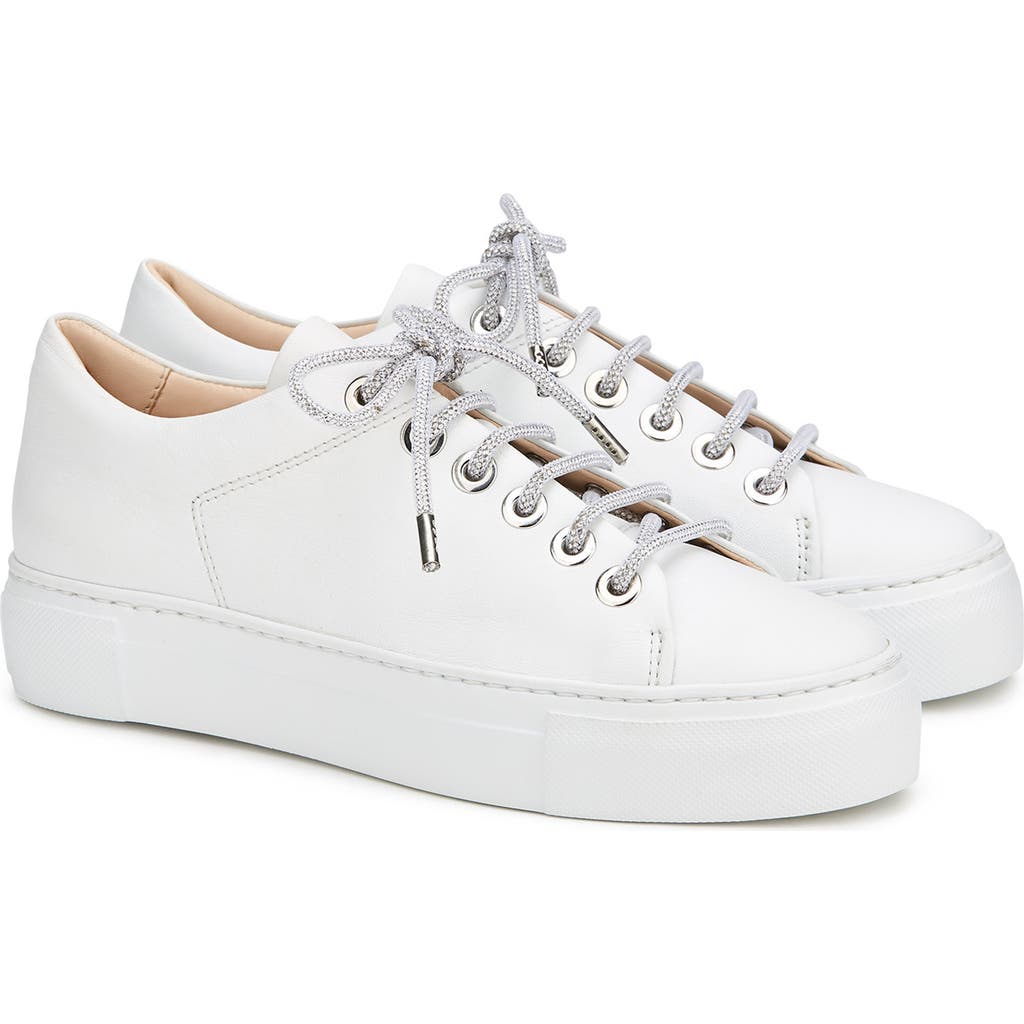 Agl Attilio Giusti Leombruni Agl Crystal Platform Sneaker In White-white