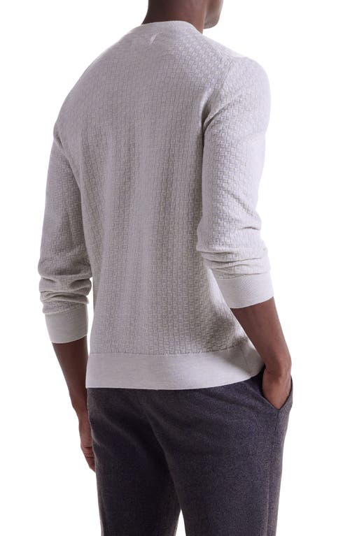 Bugatchi Basketweave Stitch Merino Wool Sweater In Gray