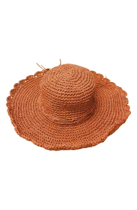 Scalloped Straw Sun Hat