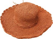 MARCUS ADLER Scalloped Straw Sun Hat