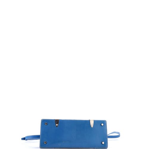 Pre-owned Goyard  Goyard Saigon Top Handle Bag Coated Canvas With Leather Pm In Blue