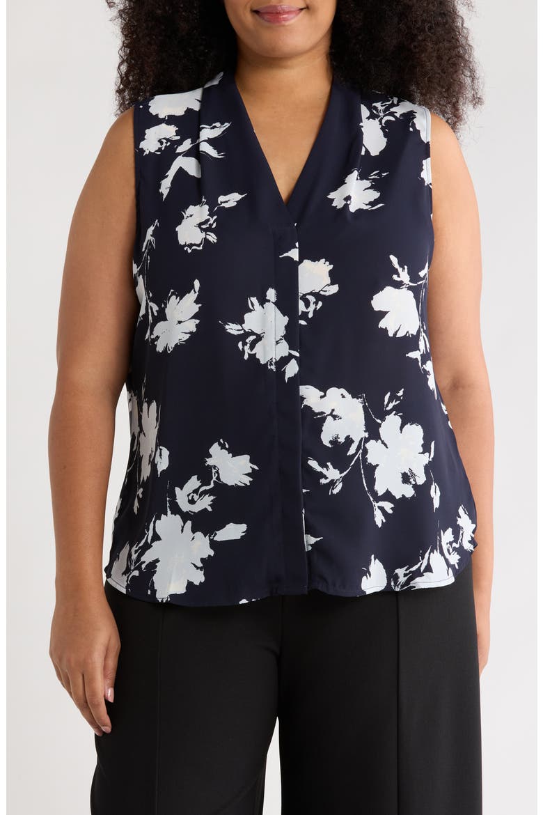 V-Neck Shell, Main, color, NAVY NIGHT ASPIN FLORAL