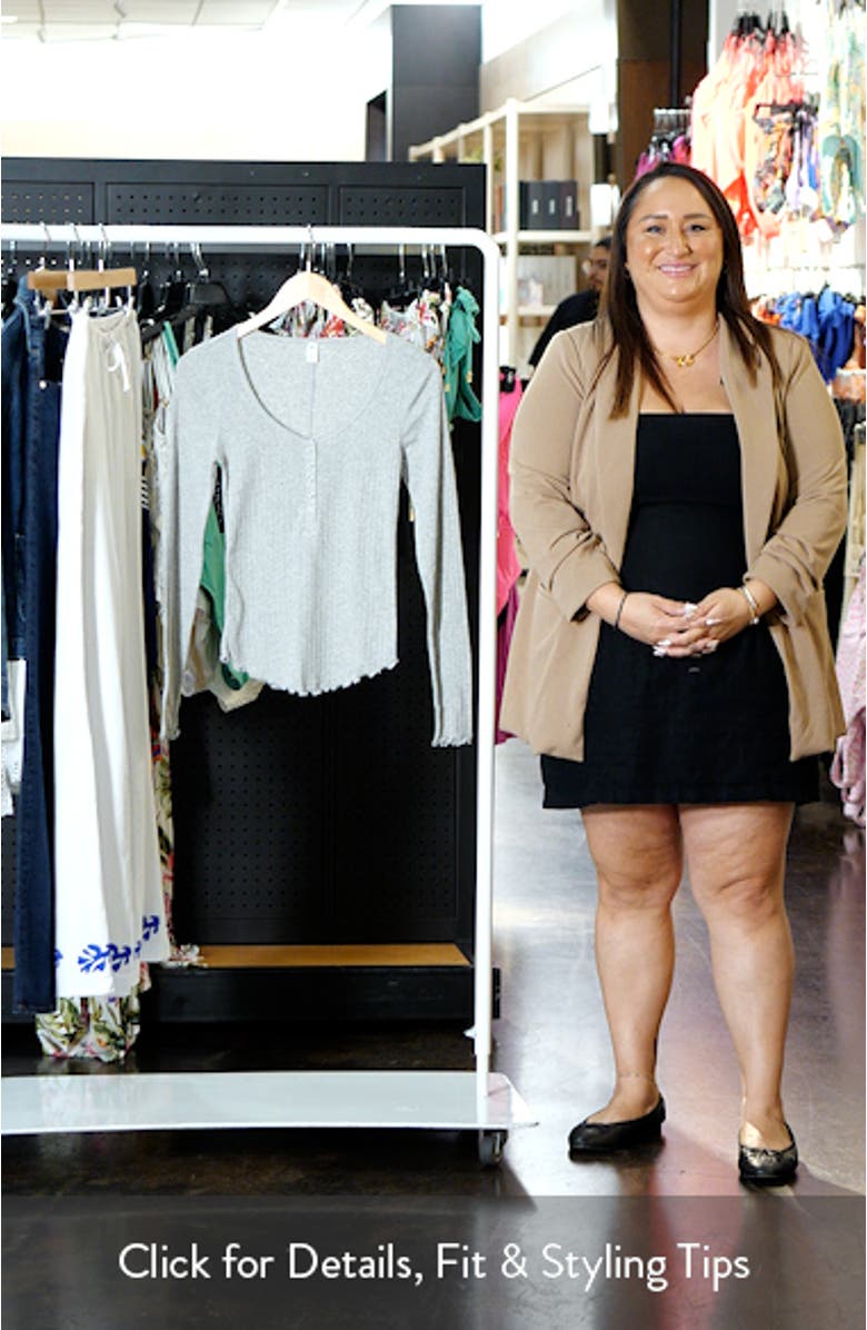 Cotton Blend Pointelle Henley Top, sales video thumbnail