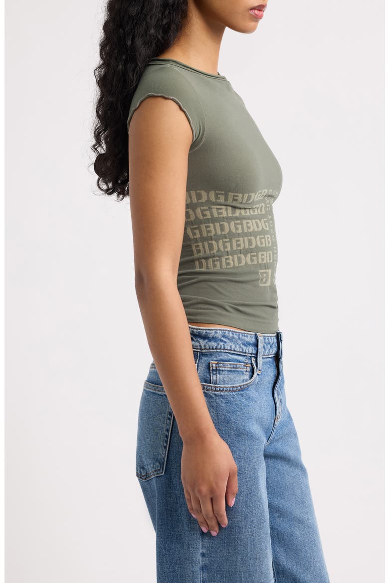 Grunge Graphic Seamless Baby Tee, Alternate, color, KHAKI