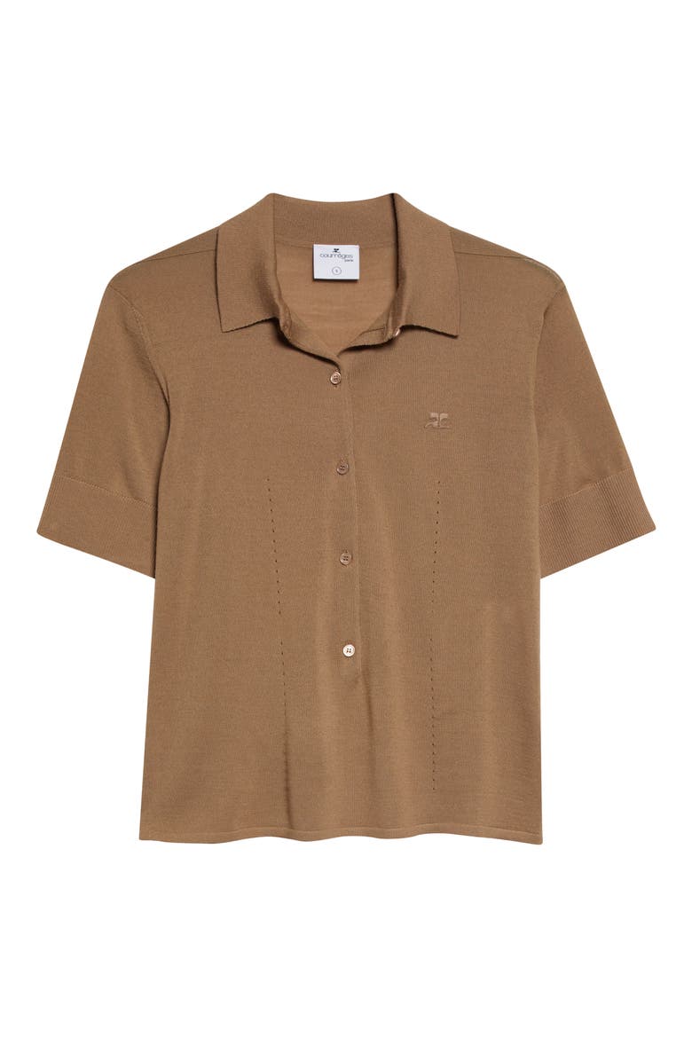 Merino Wool Polo, Alternate, color, SANDY BROWN