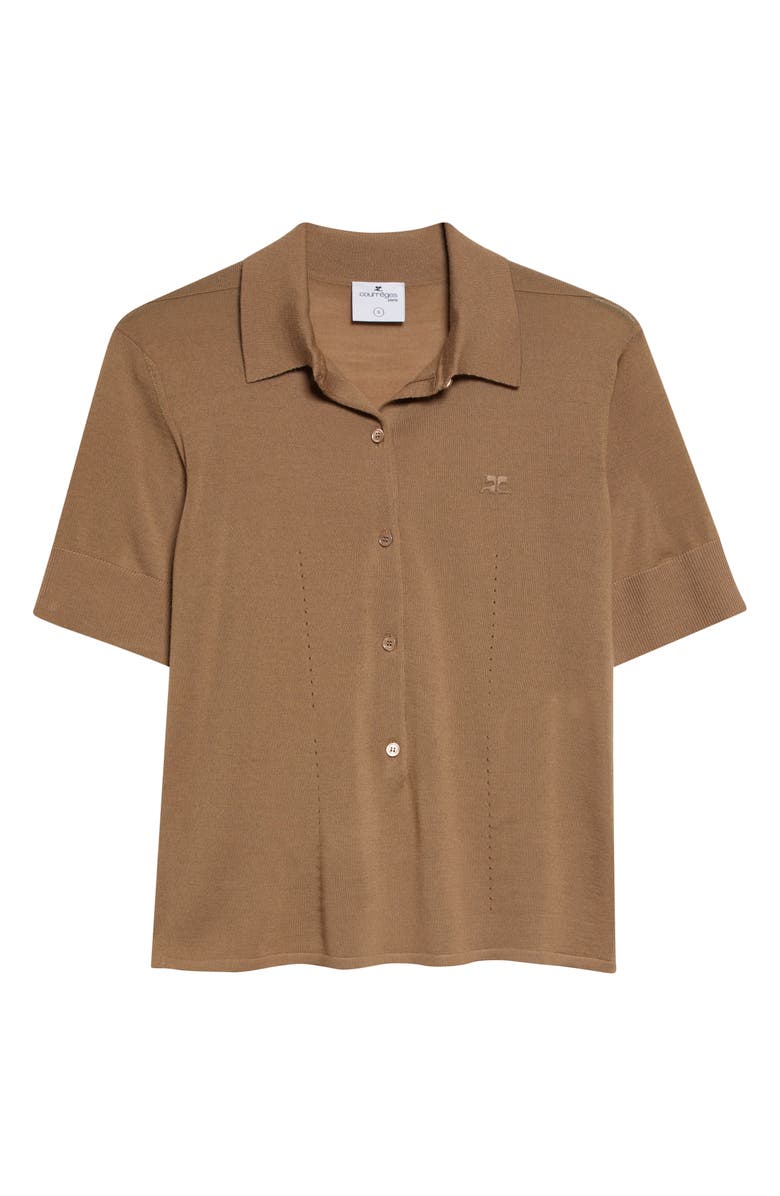 Courrèges Merino Wool Polo, Main, color, Sandy Brown