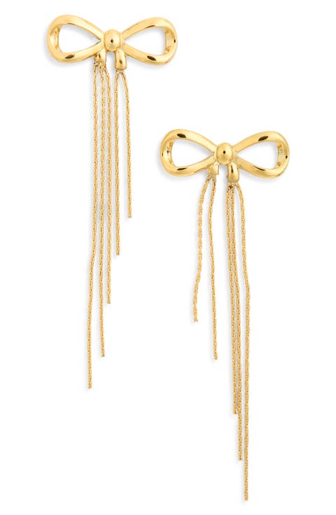 Bow Chain Drop Earrings