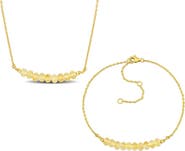 DELMAR Beaded Citrine Bracelet & Necklace Set