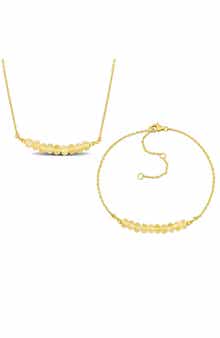 Beaded Citrine Bracelet & Necklace Set