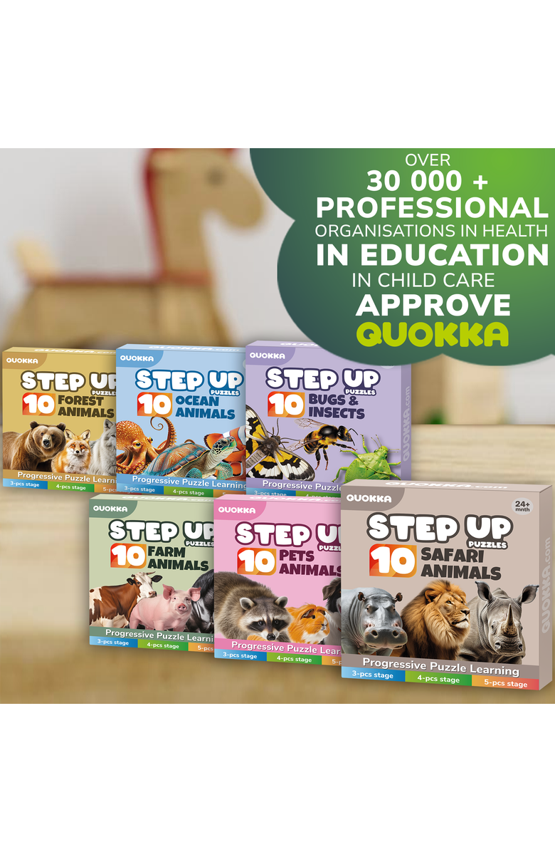 Quokka Large Floor Puzzle Set for Toddlers - 40 Piece Progressive Jigsaw Puzzles, Alternate, color, Safari