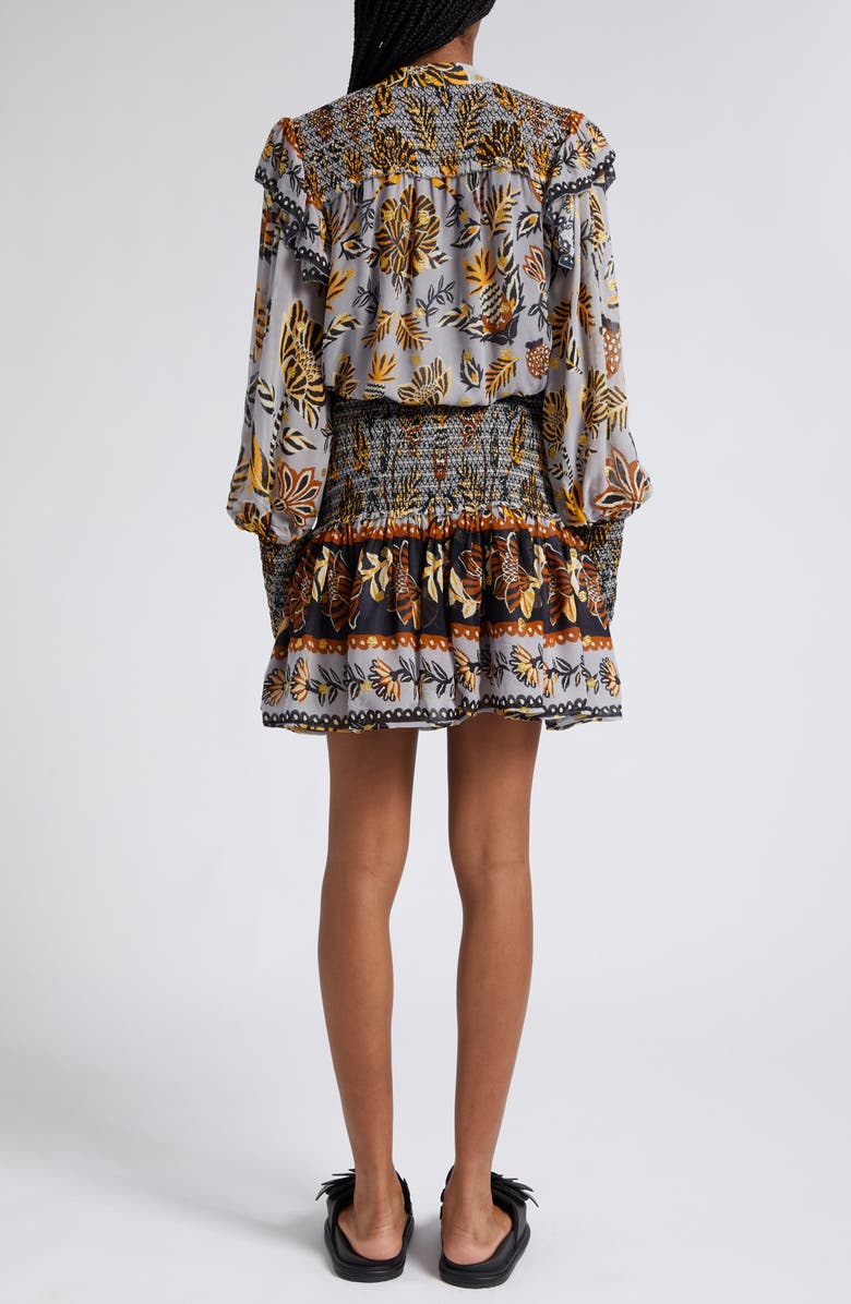 FARM Rio Floral Tapestry Long Sleeve Minidress, Alternate, color, 