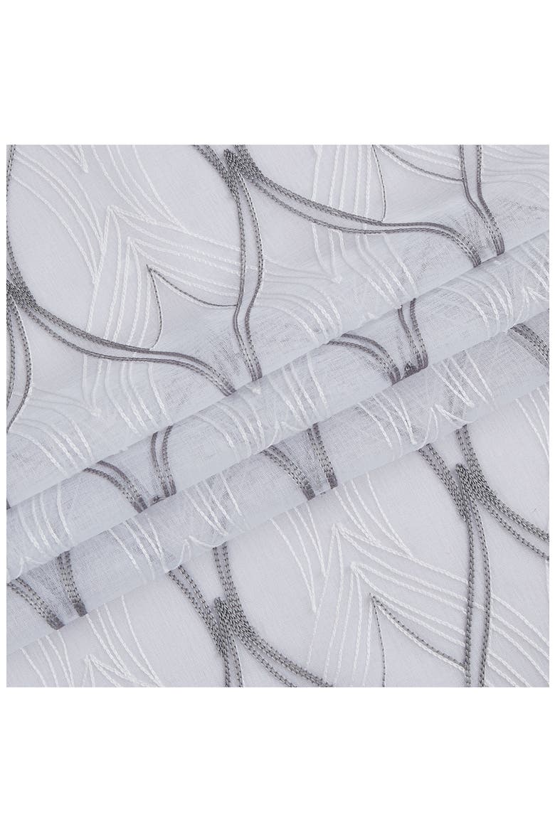 Set of 2 Print Sheer Curtain Panels, Alternate, color, WHITE SILVER