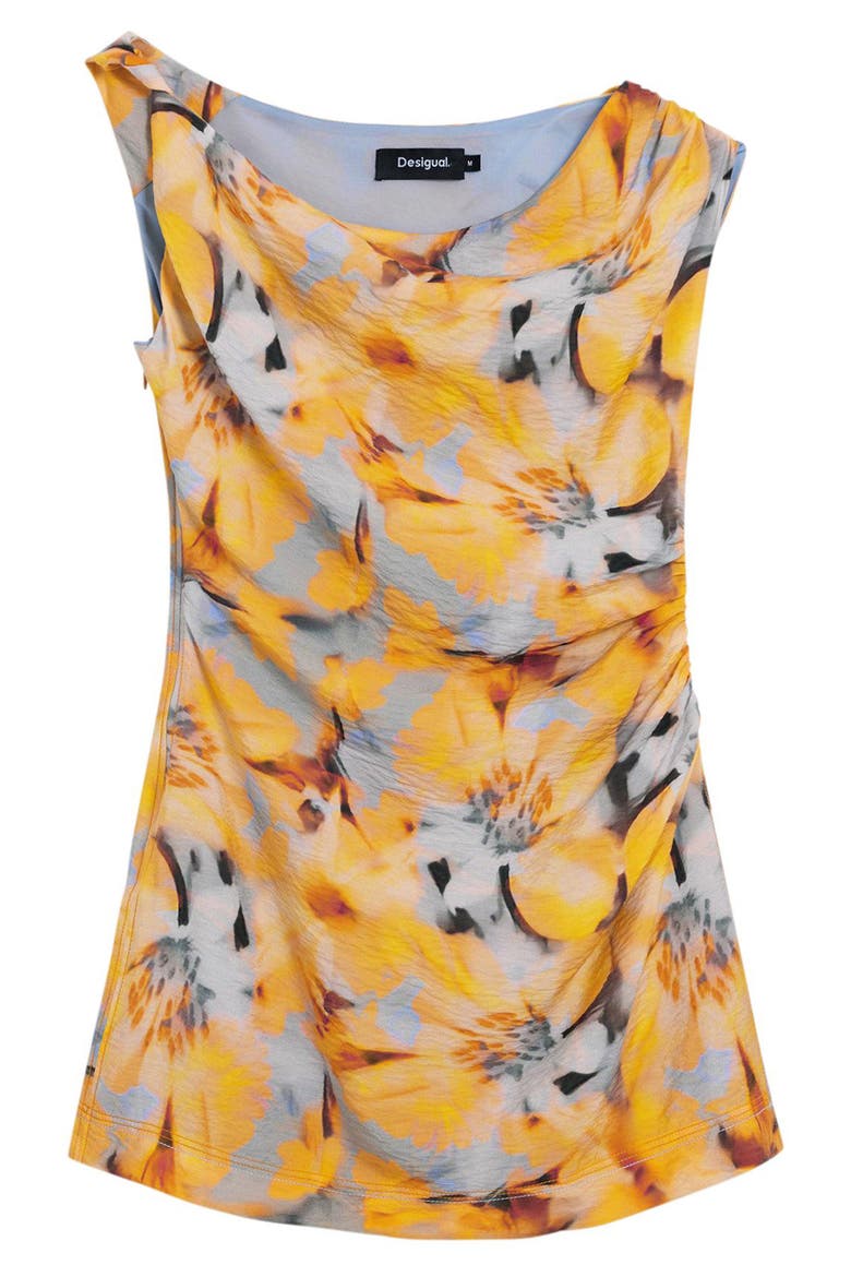 Floral Print Sleeveless Minidress, Alternate, color, ORANGE