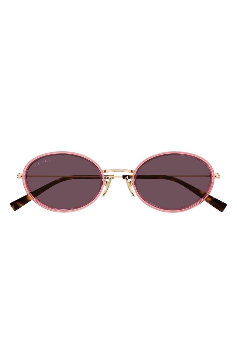 Gucci 52mm Panthos Sunglasses, Main, color, Pink