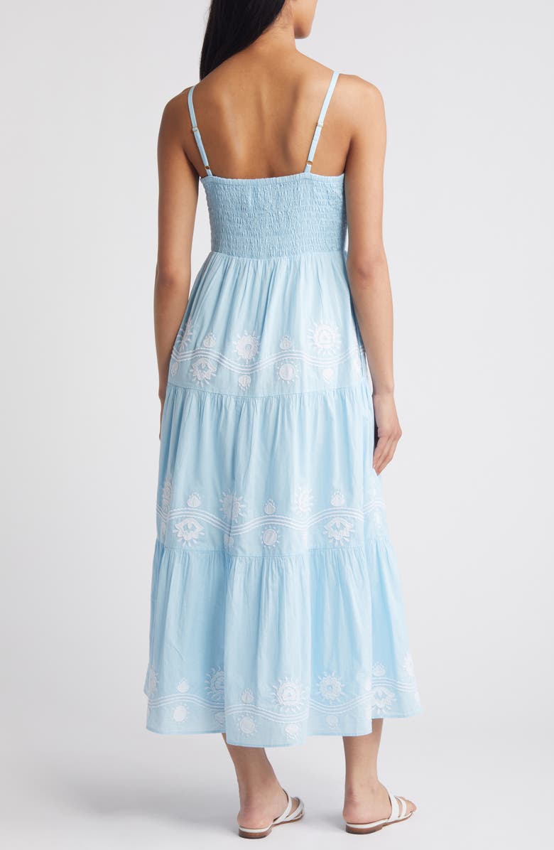 Lilly Pulitzer<sup>®</sup> Aviry Embroidered Cotton Midi Sundress, Alternate, color, Hydra Blue