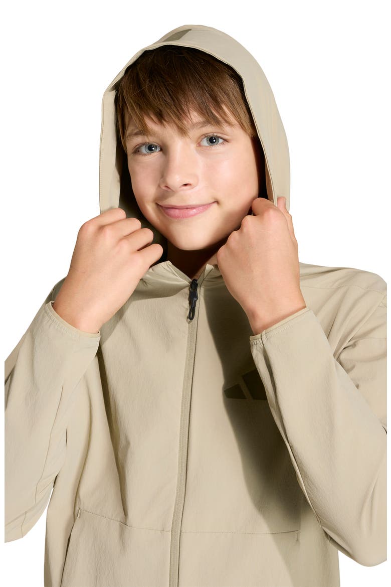 Kids' Z-N-E Woven Travel Hooded Jacket, Alternate, color, WONDER CARGO/ CLAY