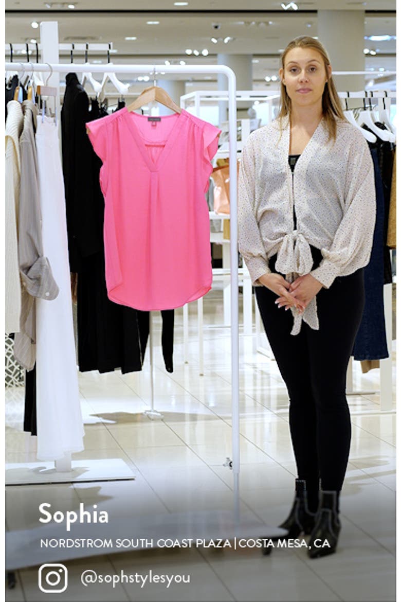 Ruffle Sleeve Satin Top video