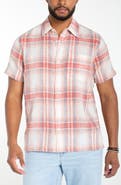 Liverpool Los Angeles Short Sleeve Cotton & Linen Button-Up Shirt