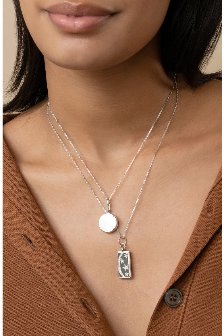 Sun, Moon & Stars Pendant Necklace, Alternate, color, SILVER