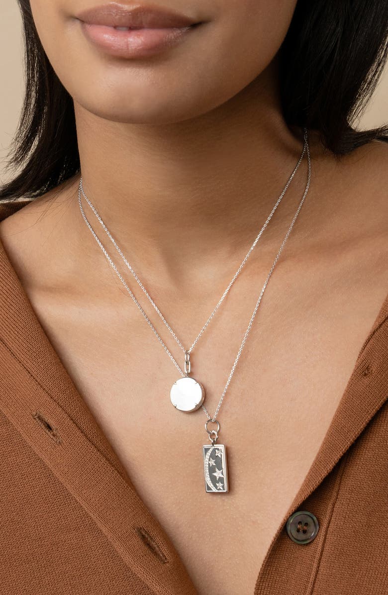 Monica Rich Kosann My Sun Moon Pendant Necklace, Alternate, color, Silver