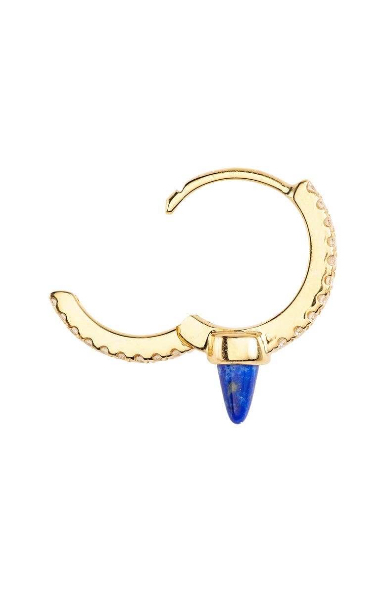 MARIA TASH 18K Gold Pavé Diamond Lapis Lazuli Spike Hoop Single Earring, Alternate, color, 