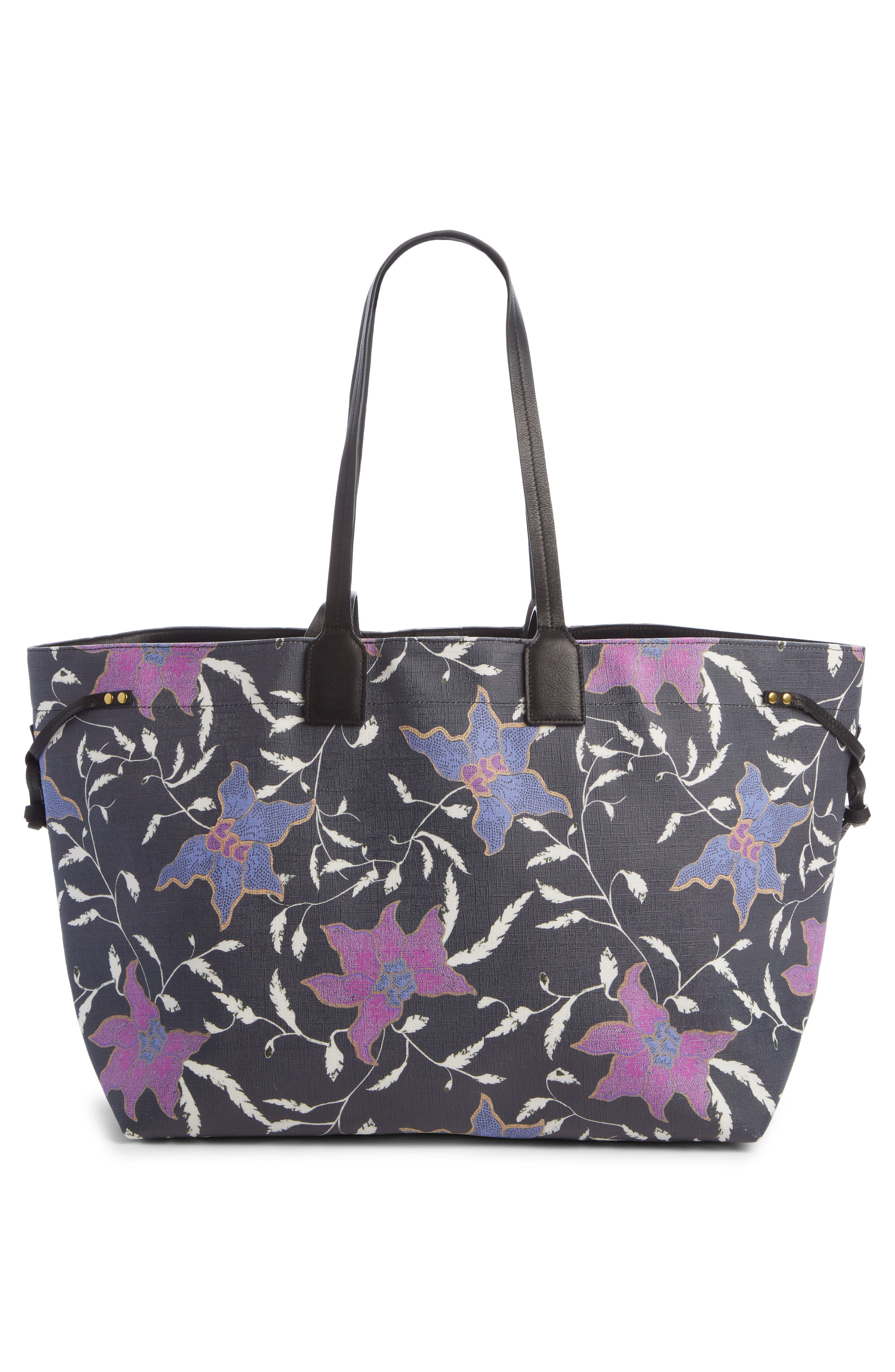 Isabel Marant Wydra Floral Print Coated Canvas Tote, Alternate, color, 