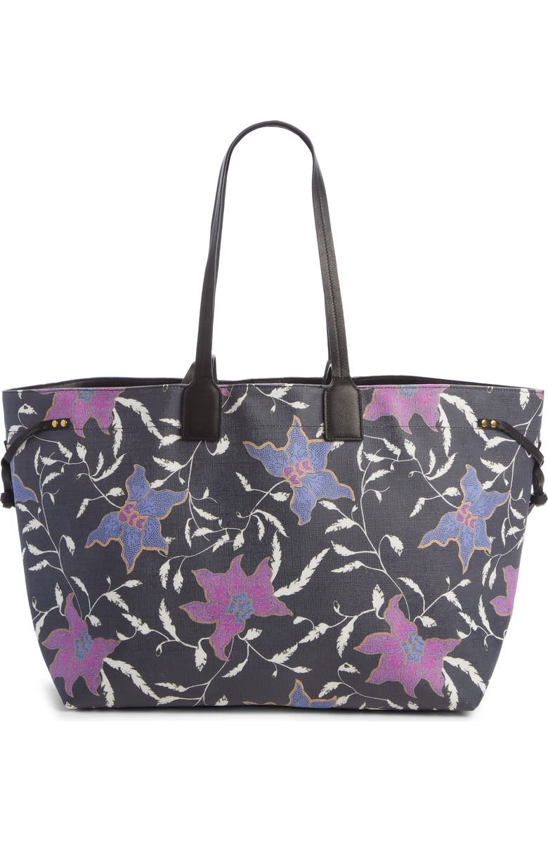 Isabel Marant Wydra Floral Print Coated Canvas Tote, Alternate, color,