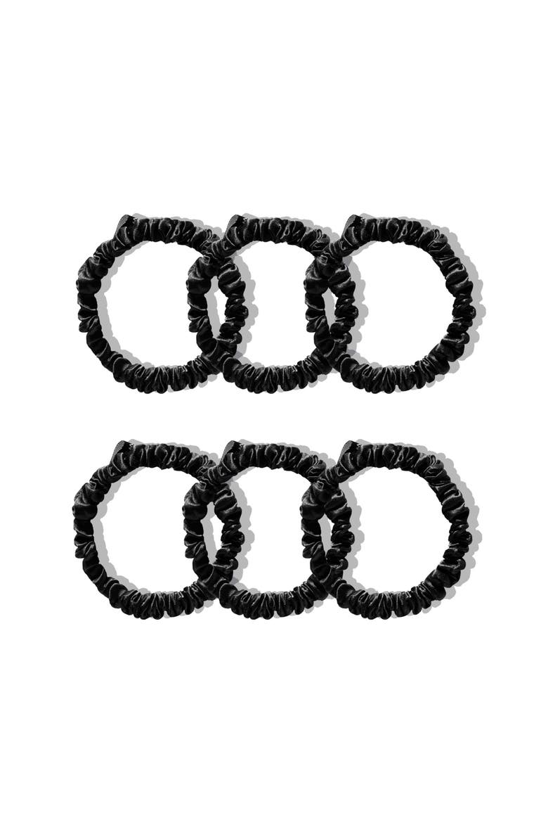 Skinny Scrunchie Set, Main, color, Black Jade