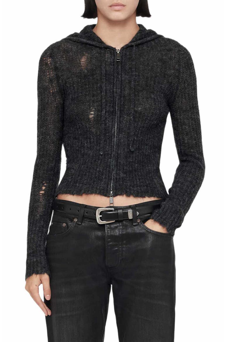 Mabel Distressed Hoodie, Main, color, CHARCOAL GREY