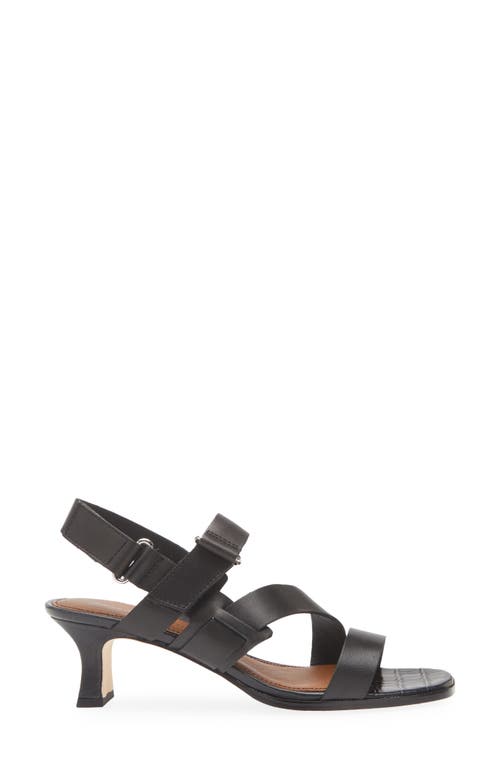 Donald Pliner Fisherman Kitten Heel Sandal In Black