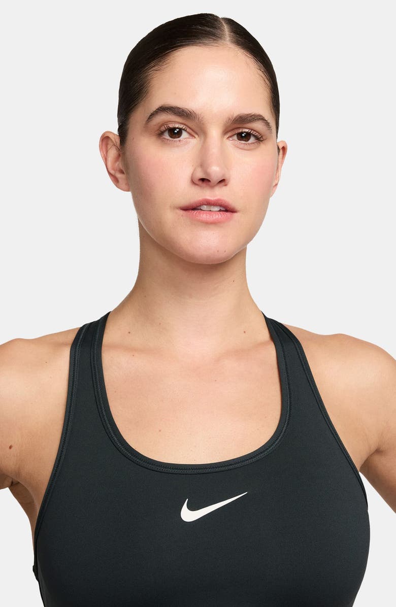 Nike Dri-FIT Swoosh Medium Support Padded Sports Bra, Alternate, color, Seaweed/ White
