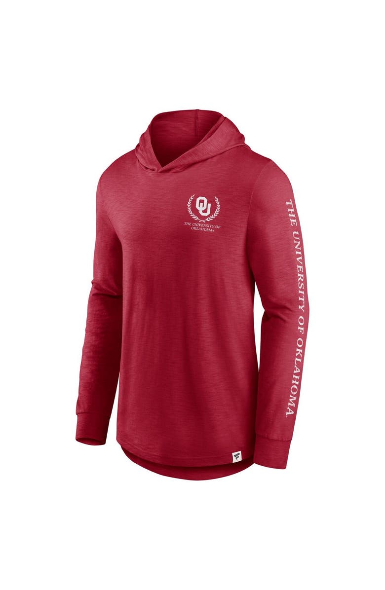 FANATICS Men's Fanatics Branded Crimson Oklahoma Sooners Photo Finish Hoodie Long Sleeve T-Shirt, Alternate, color, Crimson