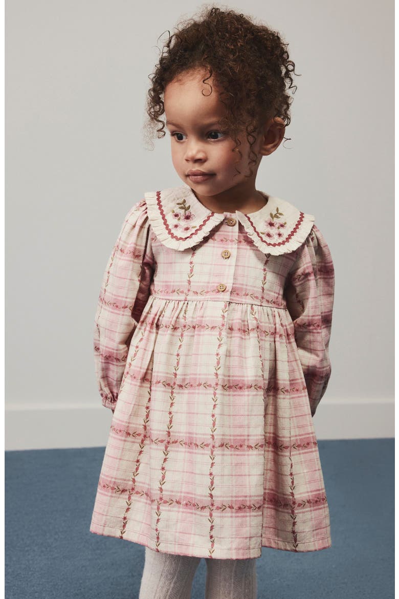 Kids' Embroidered Collar Frill Dress, Alternate, color, PINK