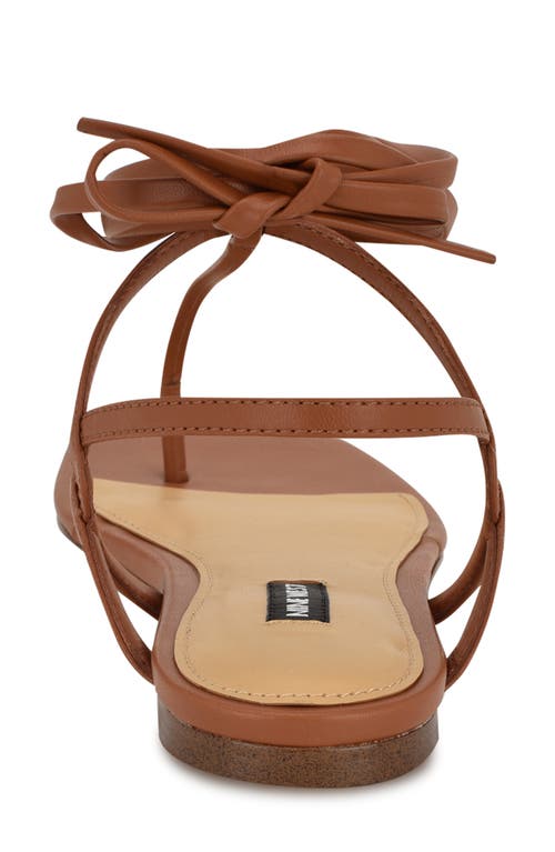 Nine West Norta Ankle Wrap Sandal In Medium Brown