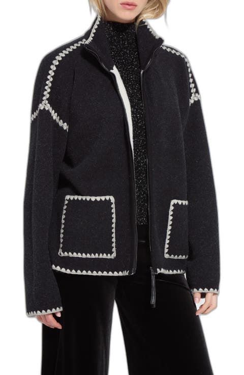 Colbie Blanket Stitch Sweater Coat