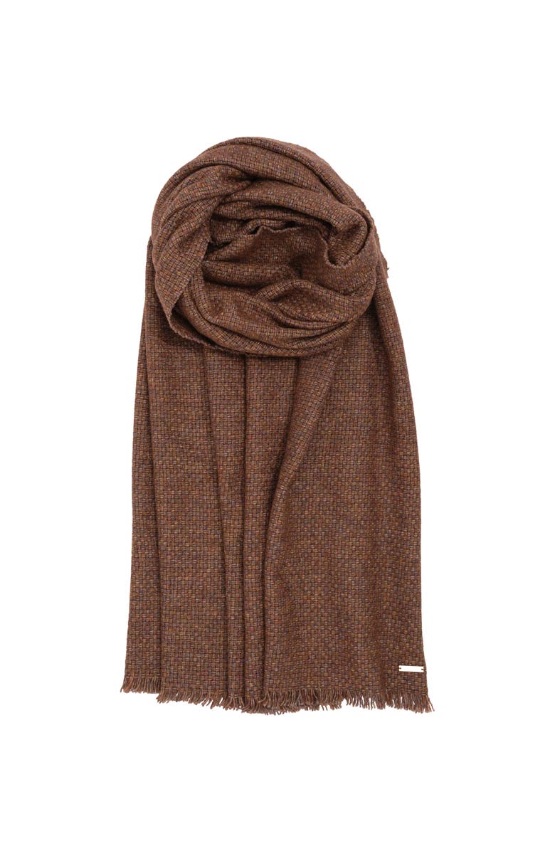 Lauren Ralph Lauren Soft Basket Weave Scarf, Main, color, Warm Brown Heather