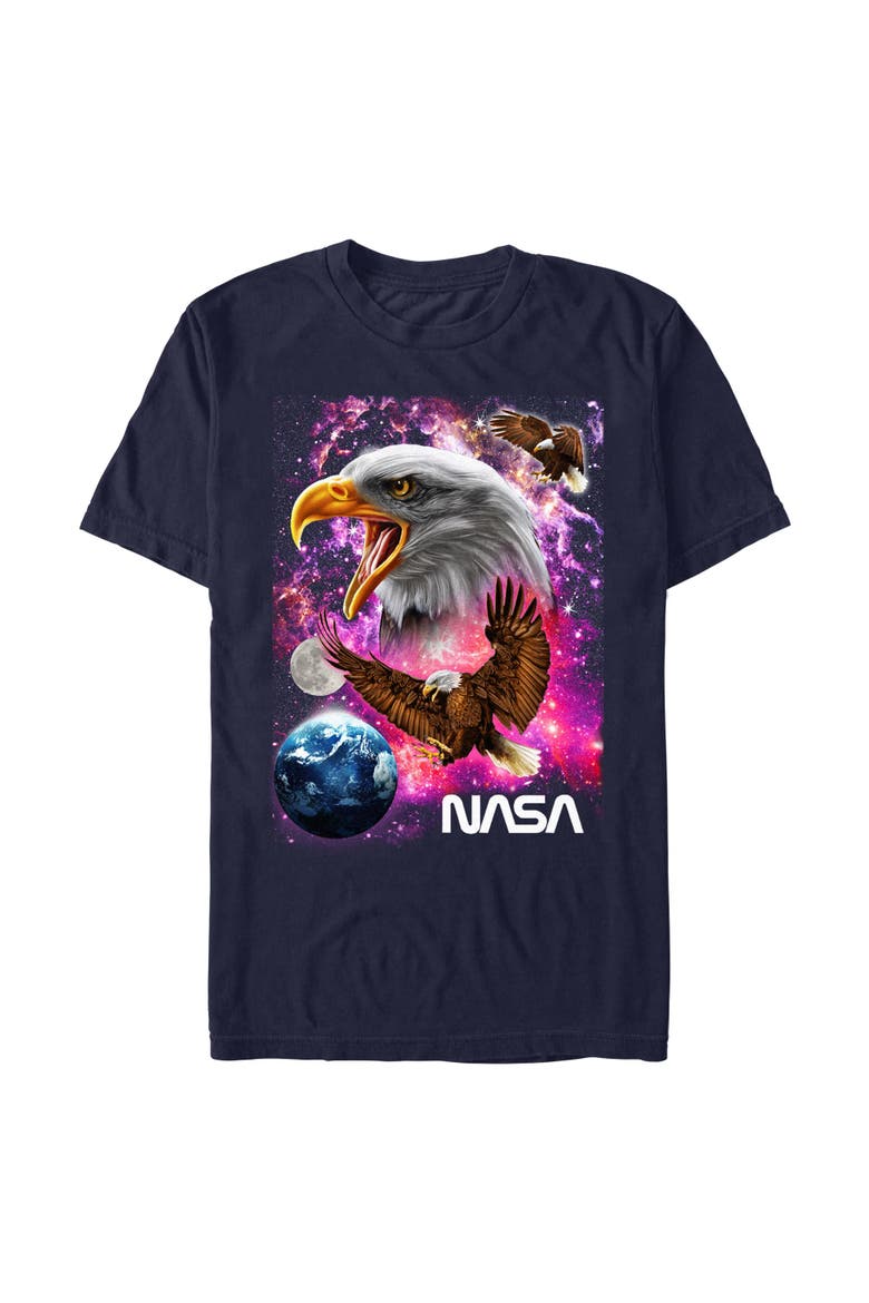 Men's NASA Space Eagle Art  Graphic T-Shirt, Main, color, Navy Blue
