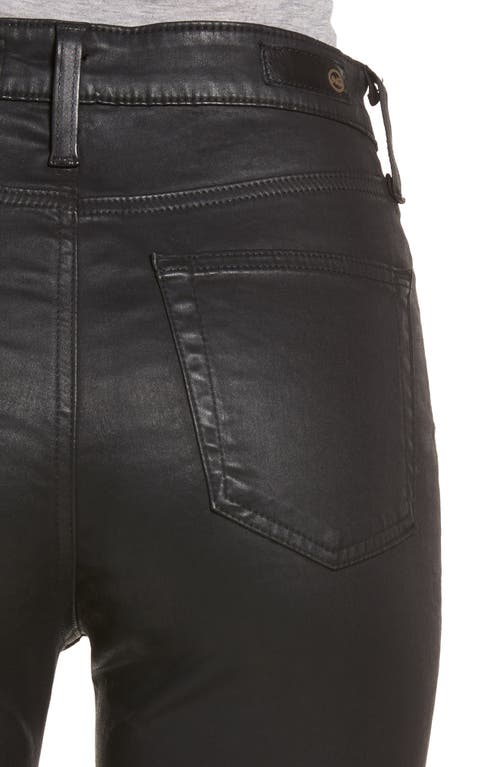 Ag The Mila Super High Waist Skinny Faux Leather Pants In Leatherette Super Black
