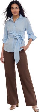 Jessica London Convertible Tie Poplin Shirt