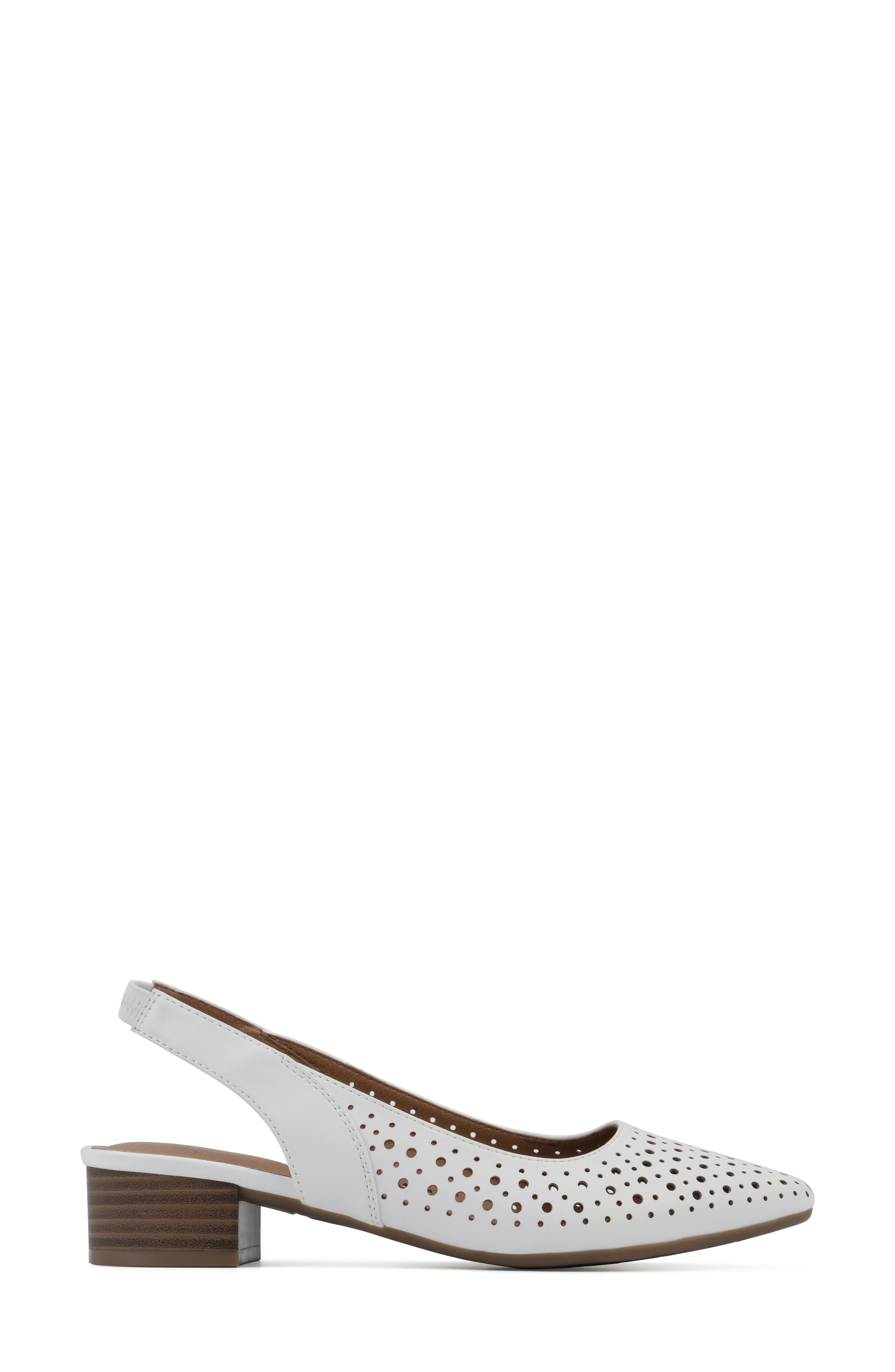 White Mountain Footwear Boronic Slingback Pump, Alternate, color, White/ Smooth