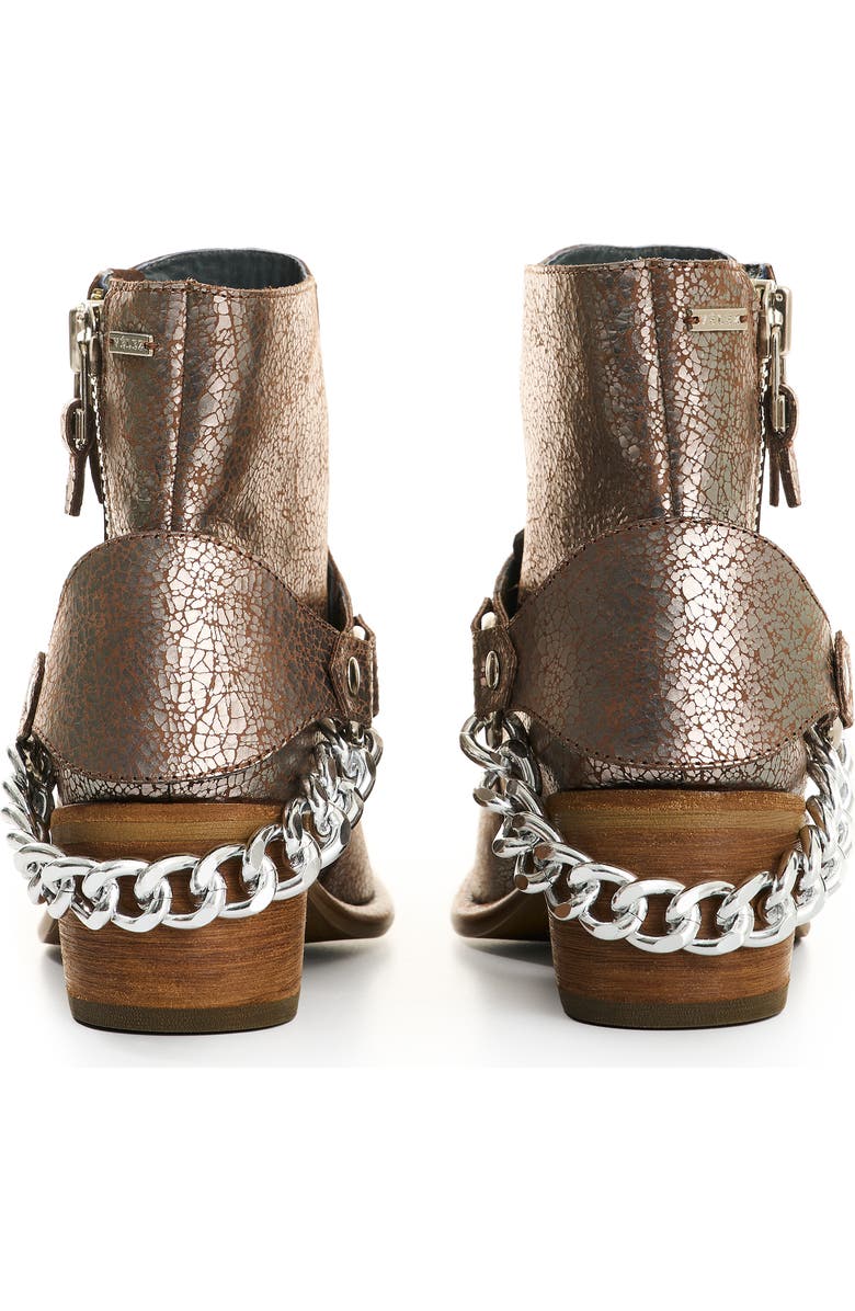 Velez Crackled Leather Ankle Boots, Alternate, color, Silver