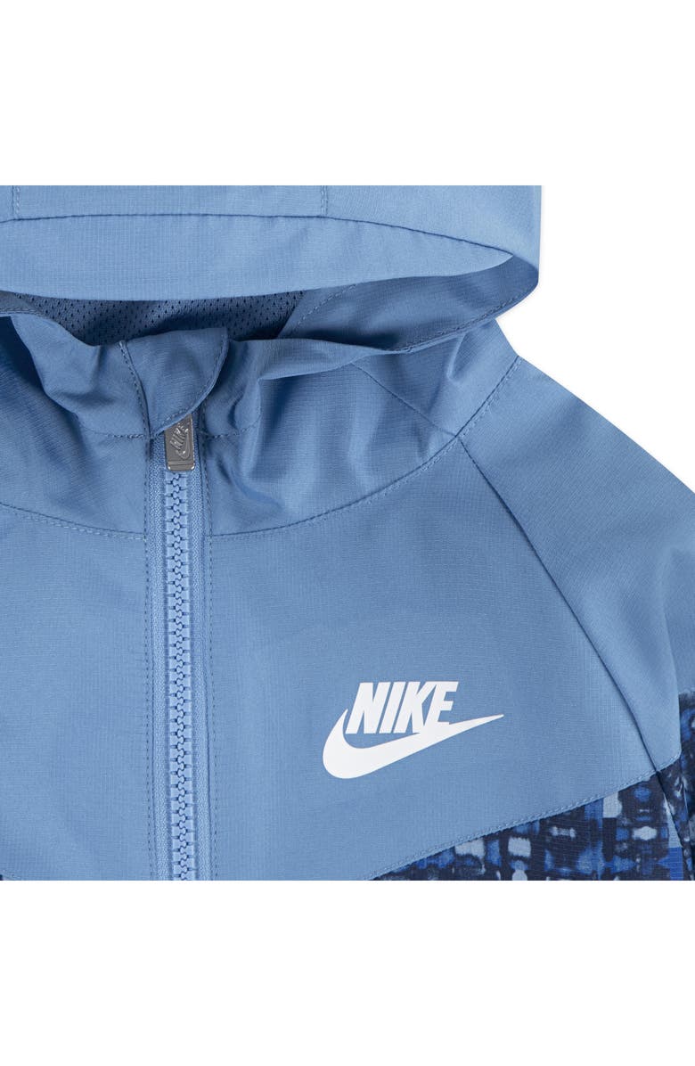 Nike Kids' Water Resistant Hooded Windrunner Jacket, Alternate, color, Blue Beyond