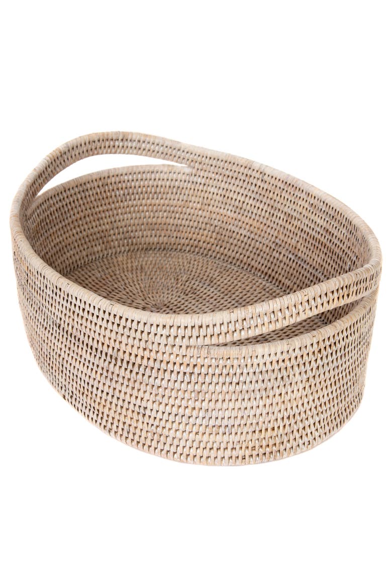 Artifacts Rattan Oval Basket, Main, color, White Wash