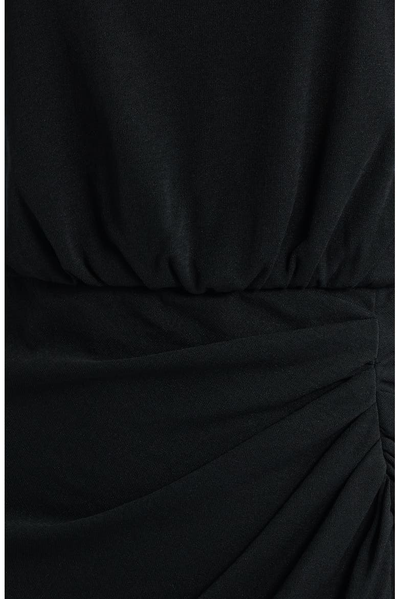 Ruched Knit Dress, Alternate, color, BLACK